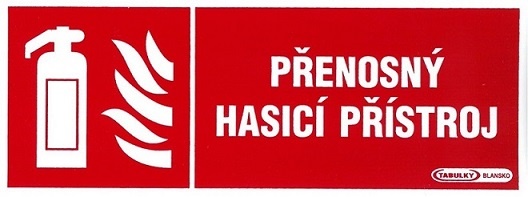 Tabule informační Přenosný hasicí přístroj 210×80 mm