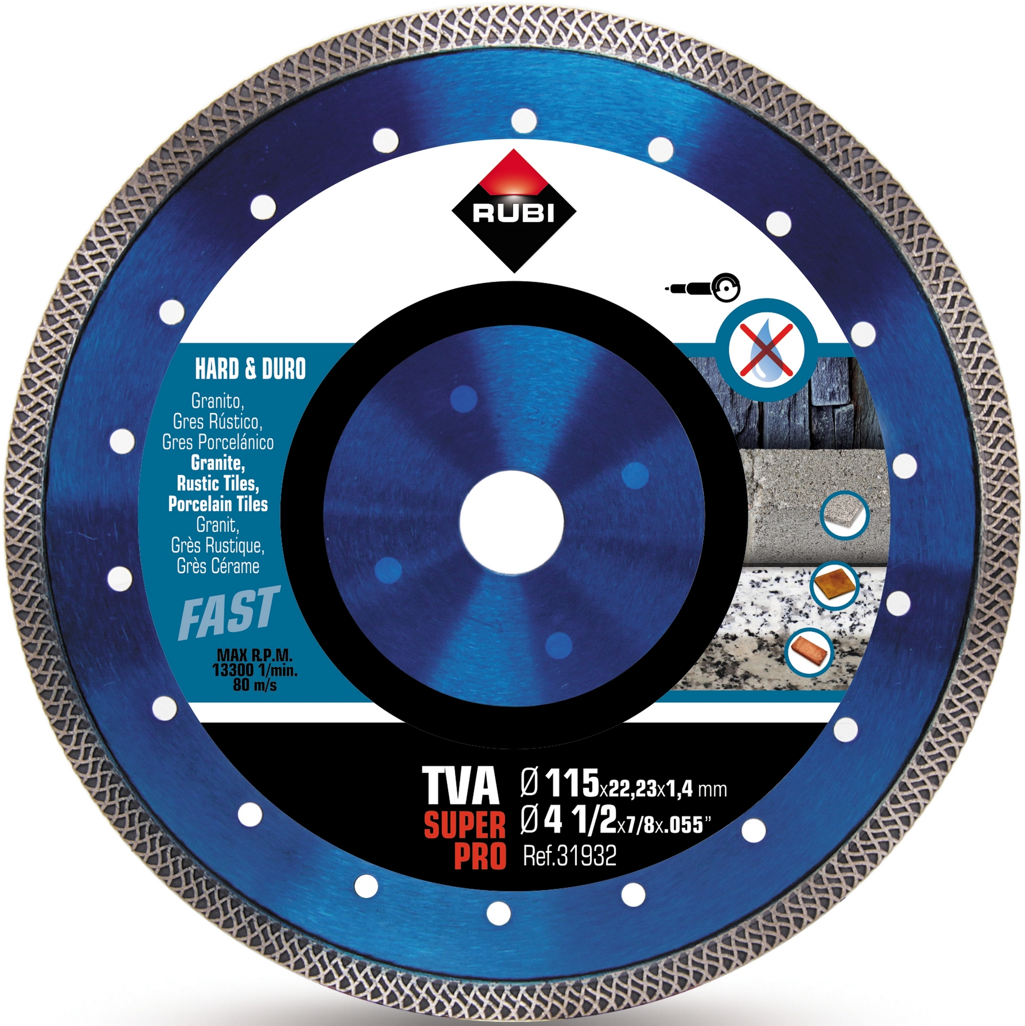 Kotouč řezný DIA RUBI TVA 115 SUPERPRO 115×22,2×1,4×10 mm