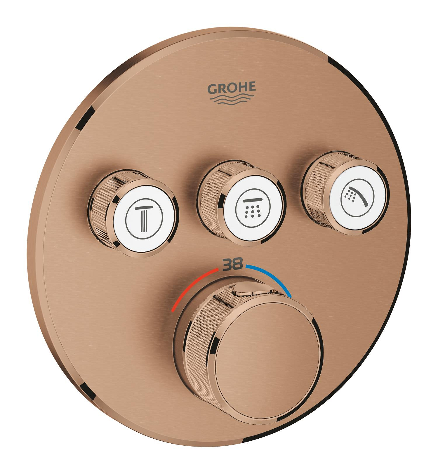 Díl nadomítkový Grohe Grohtherm SmartControl s 3 ventily kartáčovaný Warm Sunset 29121DL0