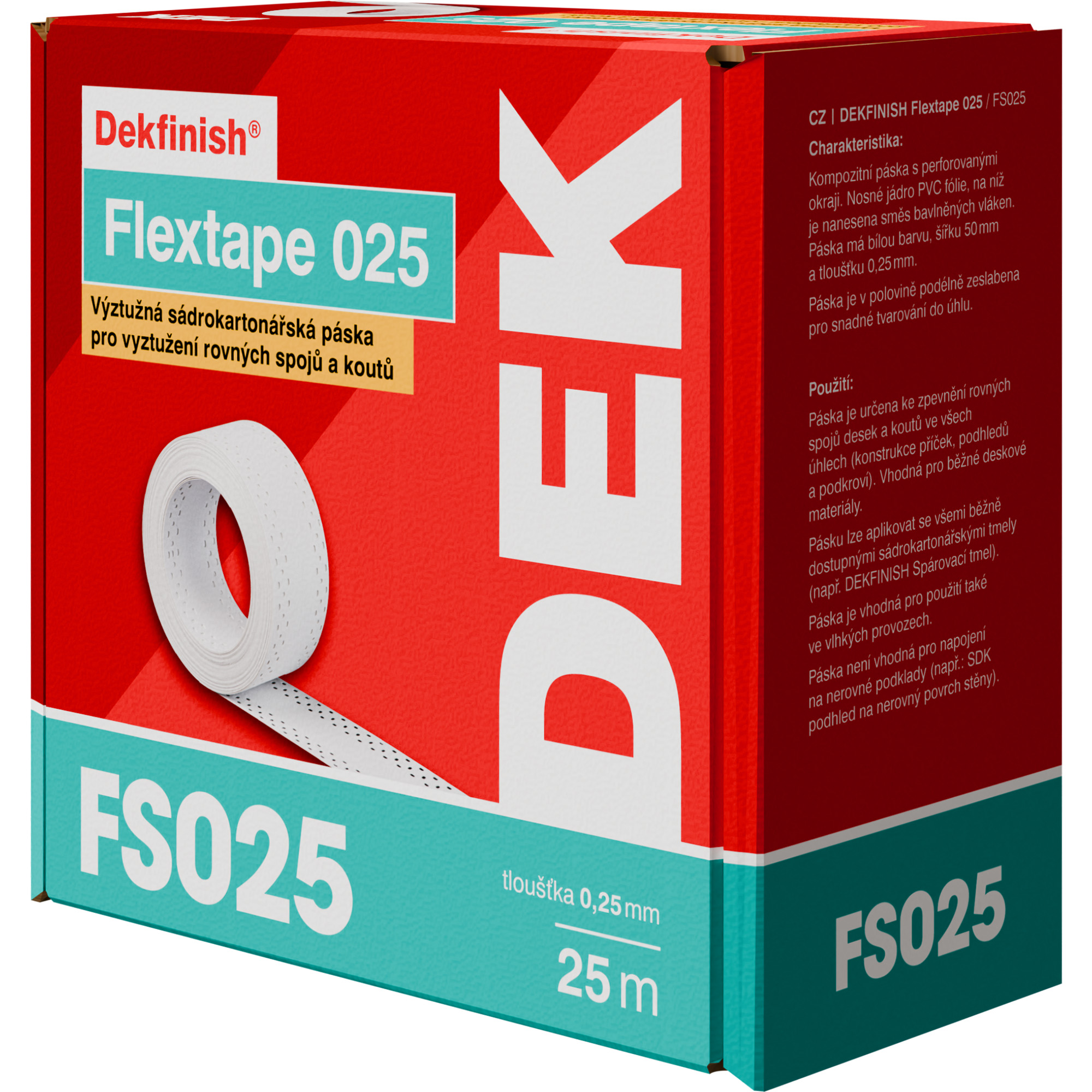 Páska výztužná DEKFINISH Flextape 025 50 mm × 25 m