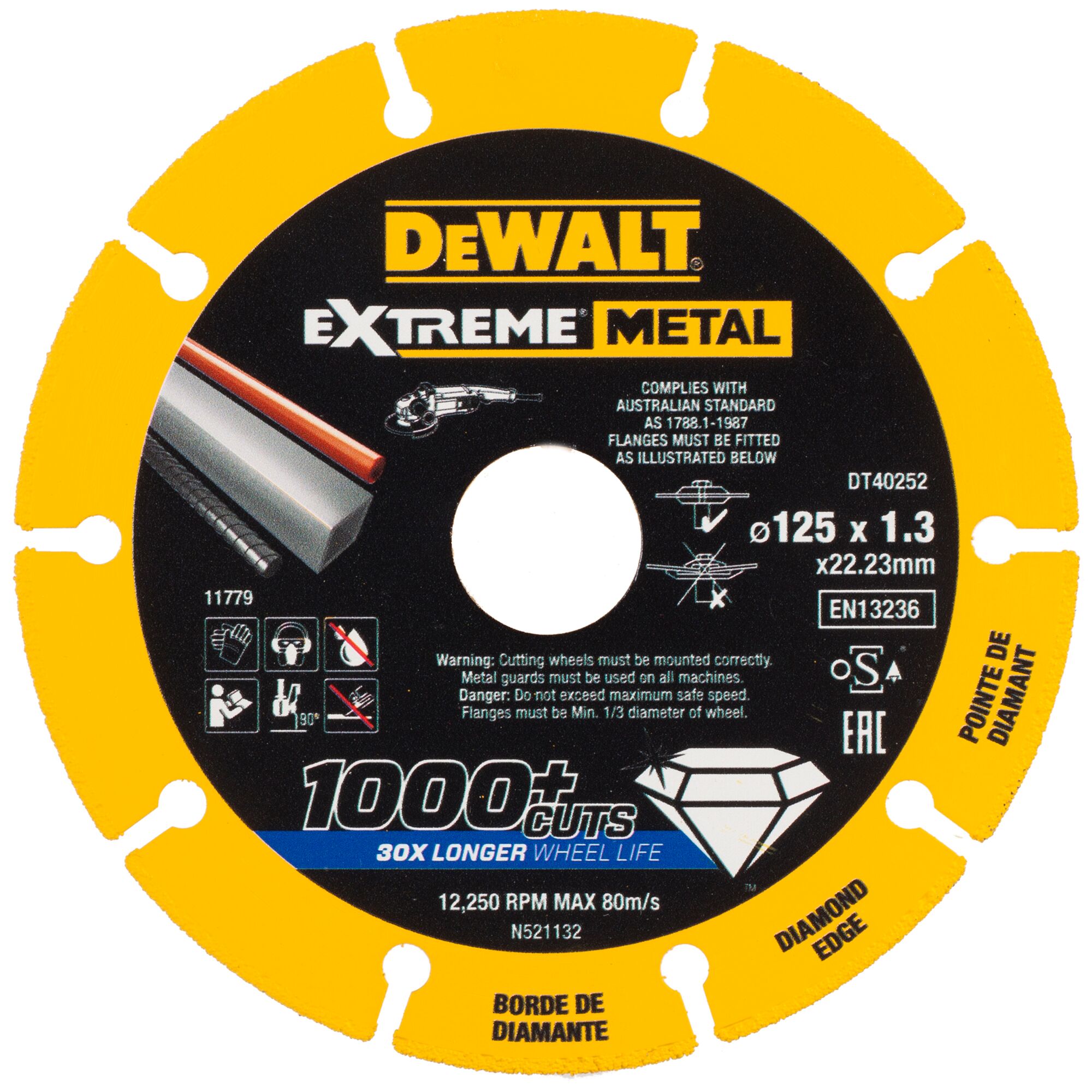 Kotouč řezný DIA DeWALT DT40252 125×22,23×1,3 mm