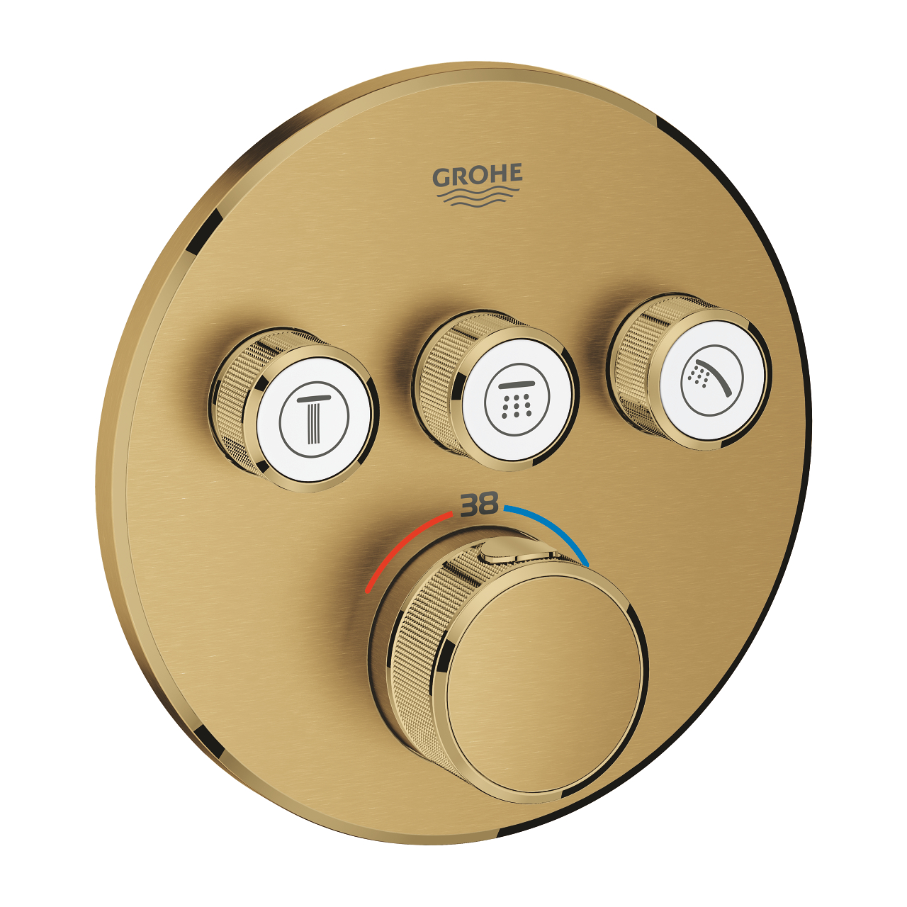 Díl nadomítkový Grohe Grohtherm SmartControl s 3 ventily kartáčovaný Cool Sunrise 29121GN0