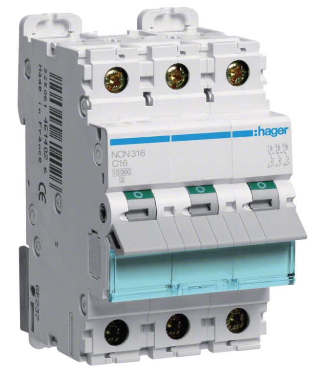 Jistič Hager NCN316 10 kA C 16 A