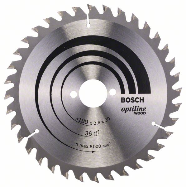 Kotouč pilový Bosch Optiline Wood 190×30×2,6 mm 36 z.