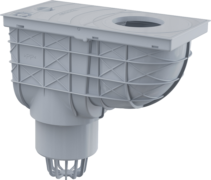 Lapač střešních splavenin DEK spodní DN 100 - šedá