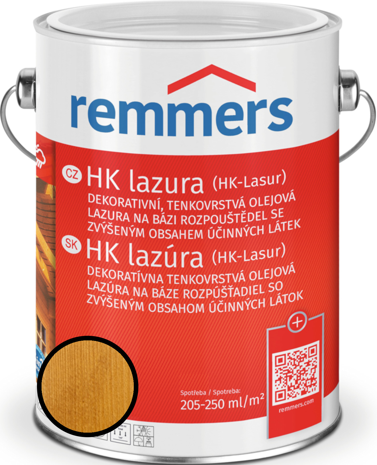 Lazura tenkovrstvá Remmers HK lazura eiche hell, 2,5 l