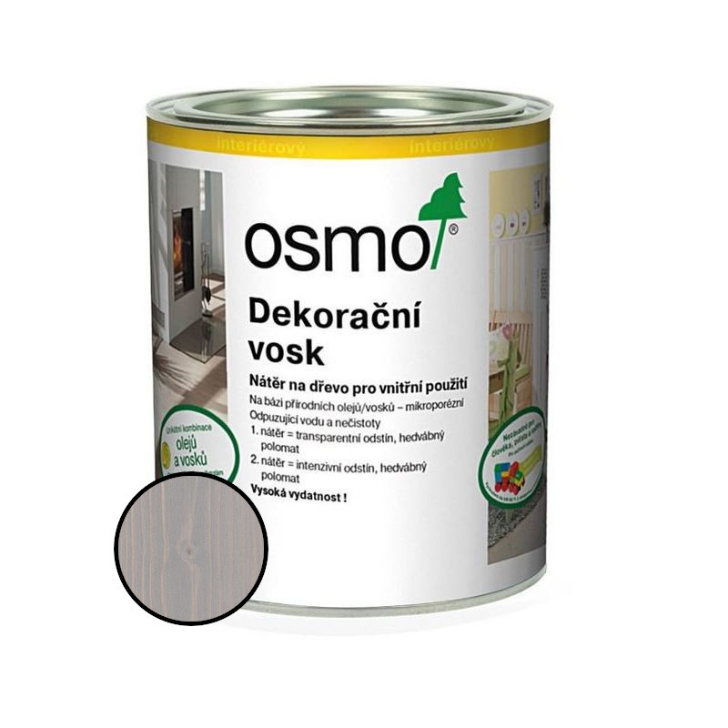 Vosk dekorační Osmo 3119 hedvábně šedý 0,375 l