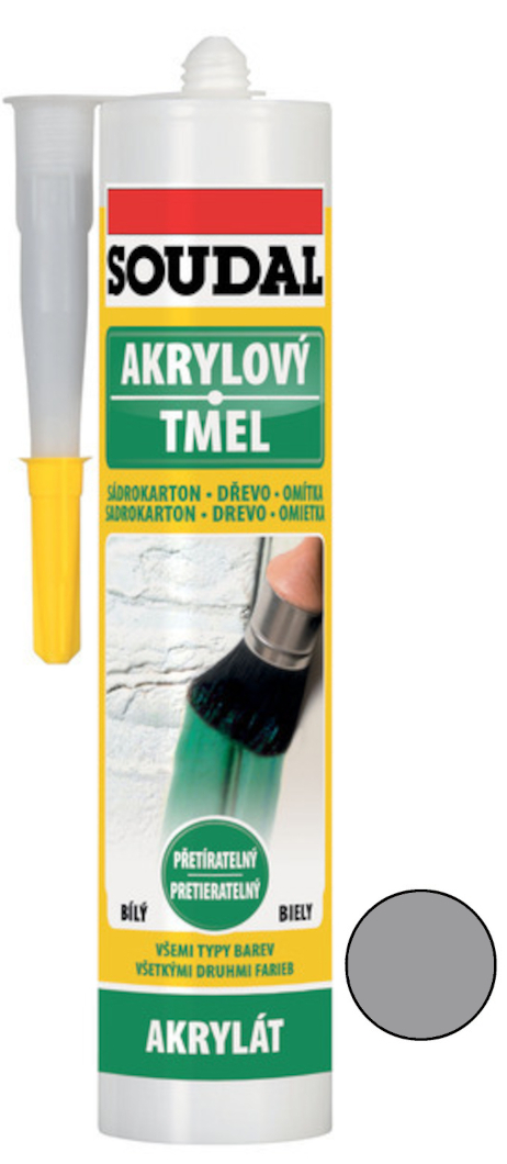 Tmel akrylový Soudal šedý 280 ml