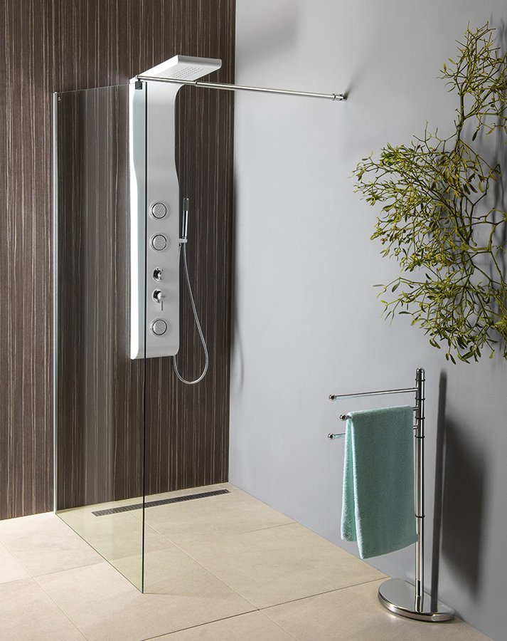 Stěna pevná Aqualine Walk-In 1 000 mm chrom/čiré sklo