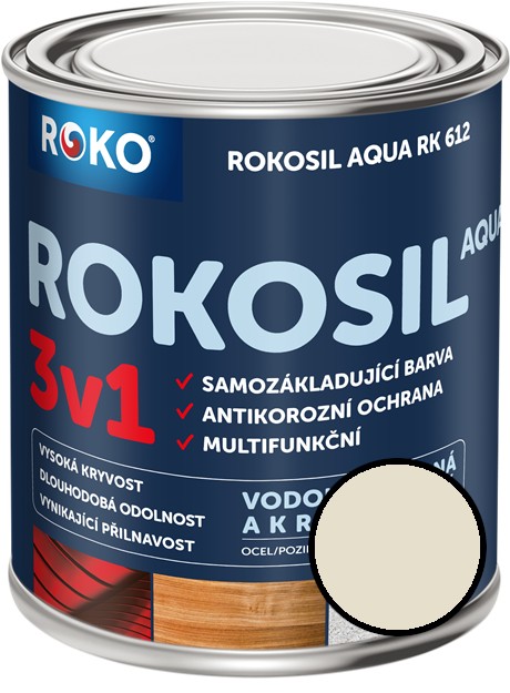 Barva samozákladující Rokosil Aqua 3v1 RK 612 6003 slonová kost, 0,6 l