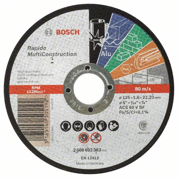 Kotouč řezný Bosch Rapido Multi Construction 125×1,6 mm