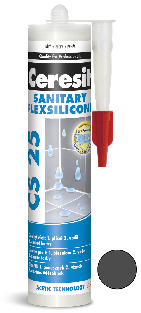 Tmel silikonový sanitární Ceresit CS 25 graphite 280 ml