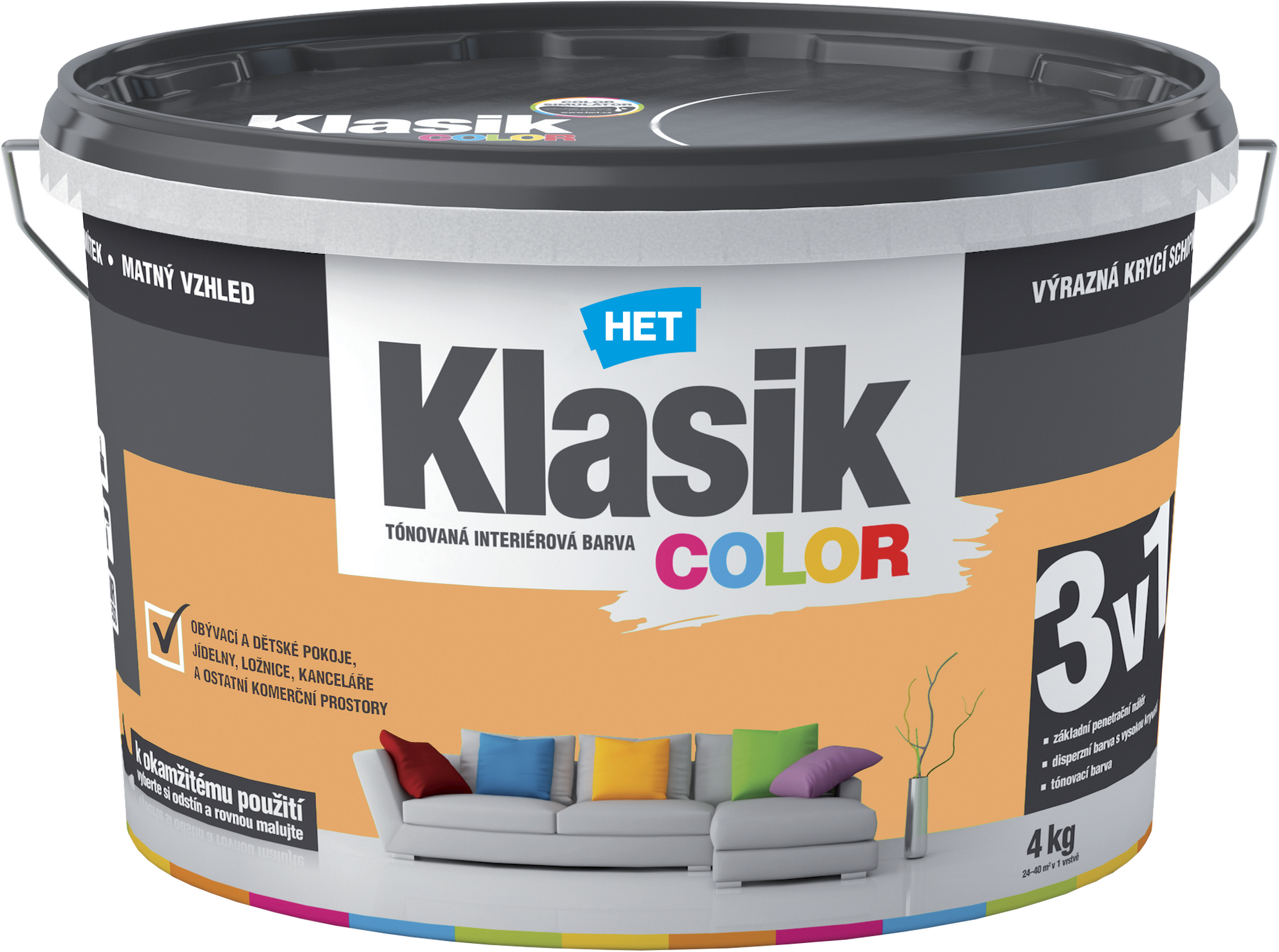 Malba interiérová HET Klasik Color meruňkový 4 kg