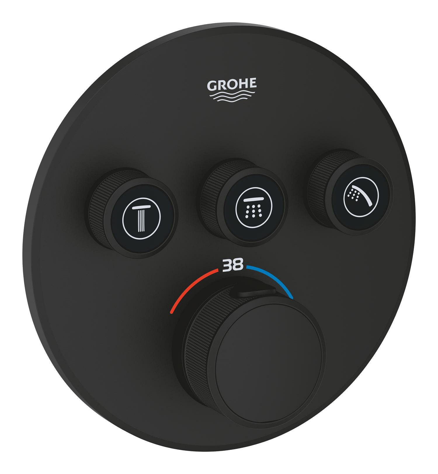 Díl nadomítkový Grohe Grohtherm SmartControl s 3 ventily phantom black 29508KF0