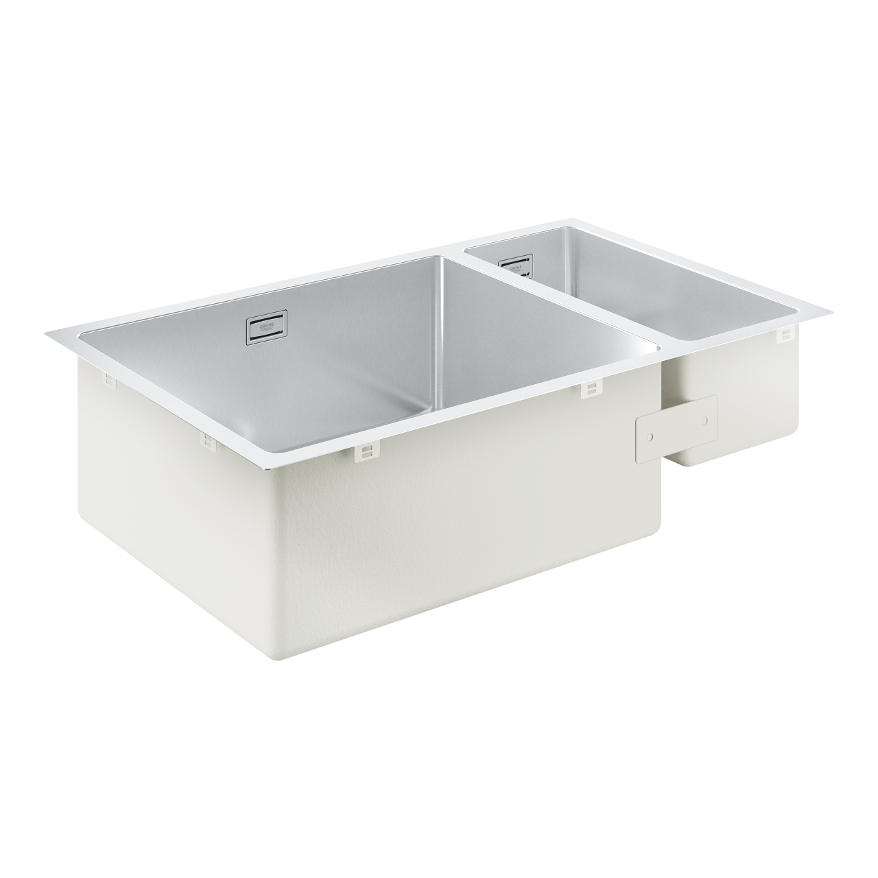 Dřez nerezový s vaničkou Grohe K700U 760×550 mm levý, kartáčovaná nerez 31575SD1