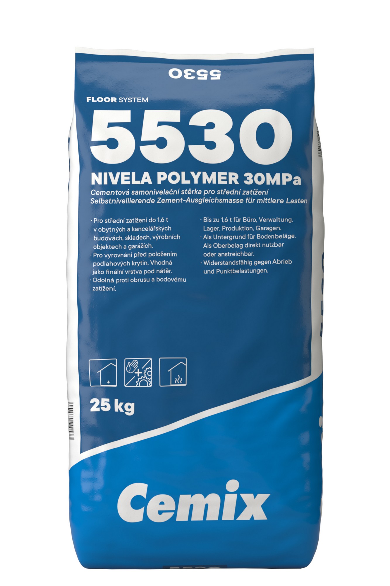 Stěrka samonivelační 30 MPa Cemix 5530 Nivela Polymer 25 kg