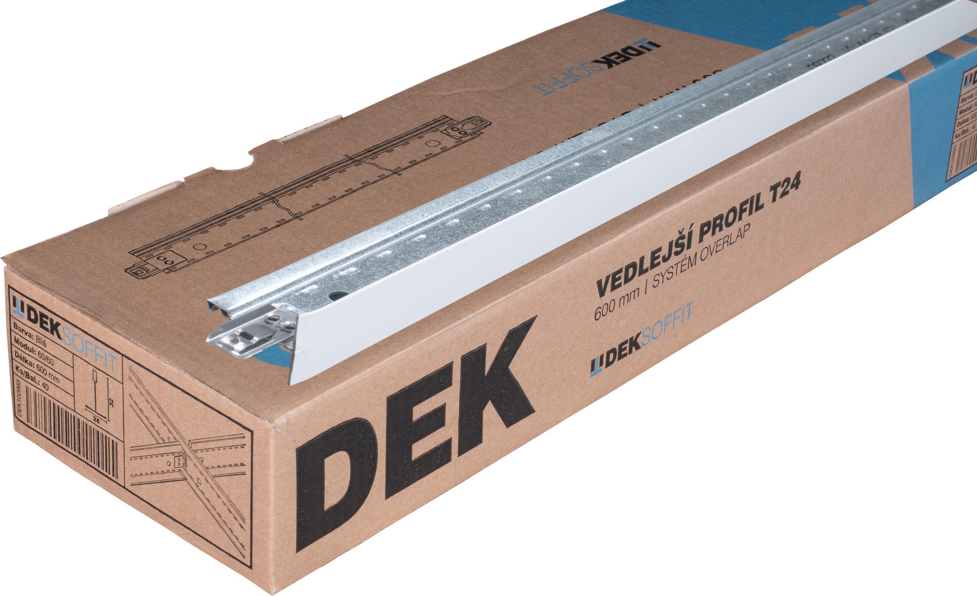 Profil vedlejší DEKSOFFIT T24 24×32 mm 0,6 m