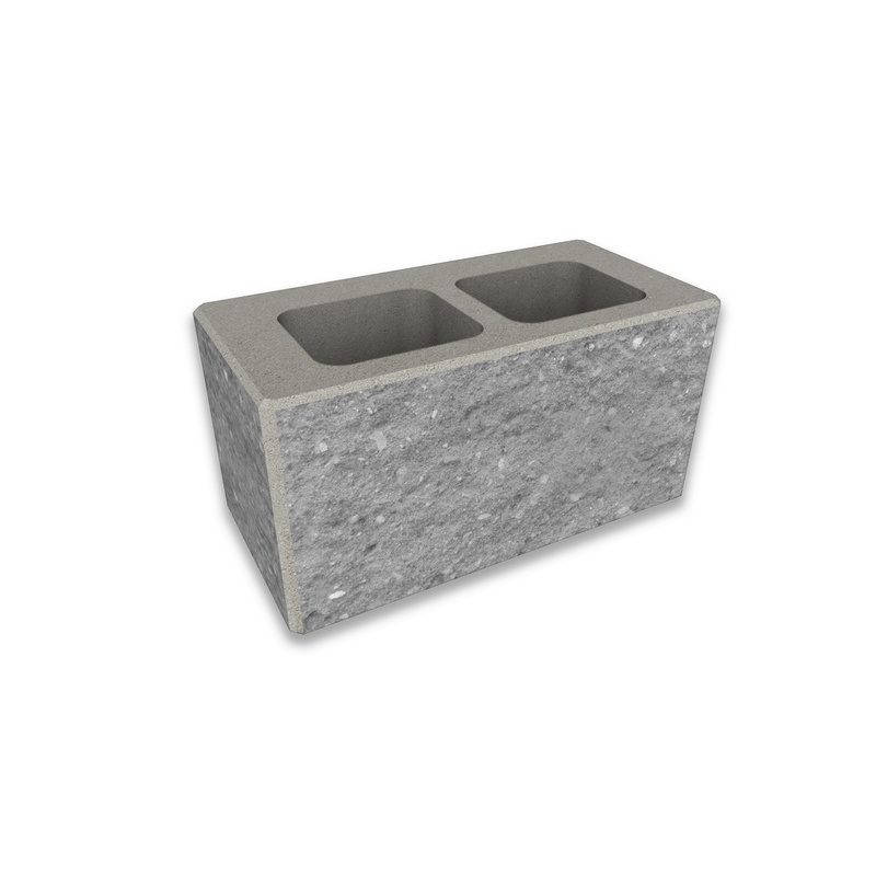 CS-BETON Tvárnice plotová štípaná CS Blok 20 sloupková šedá 200×400×200 mm