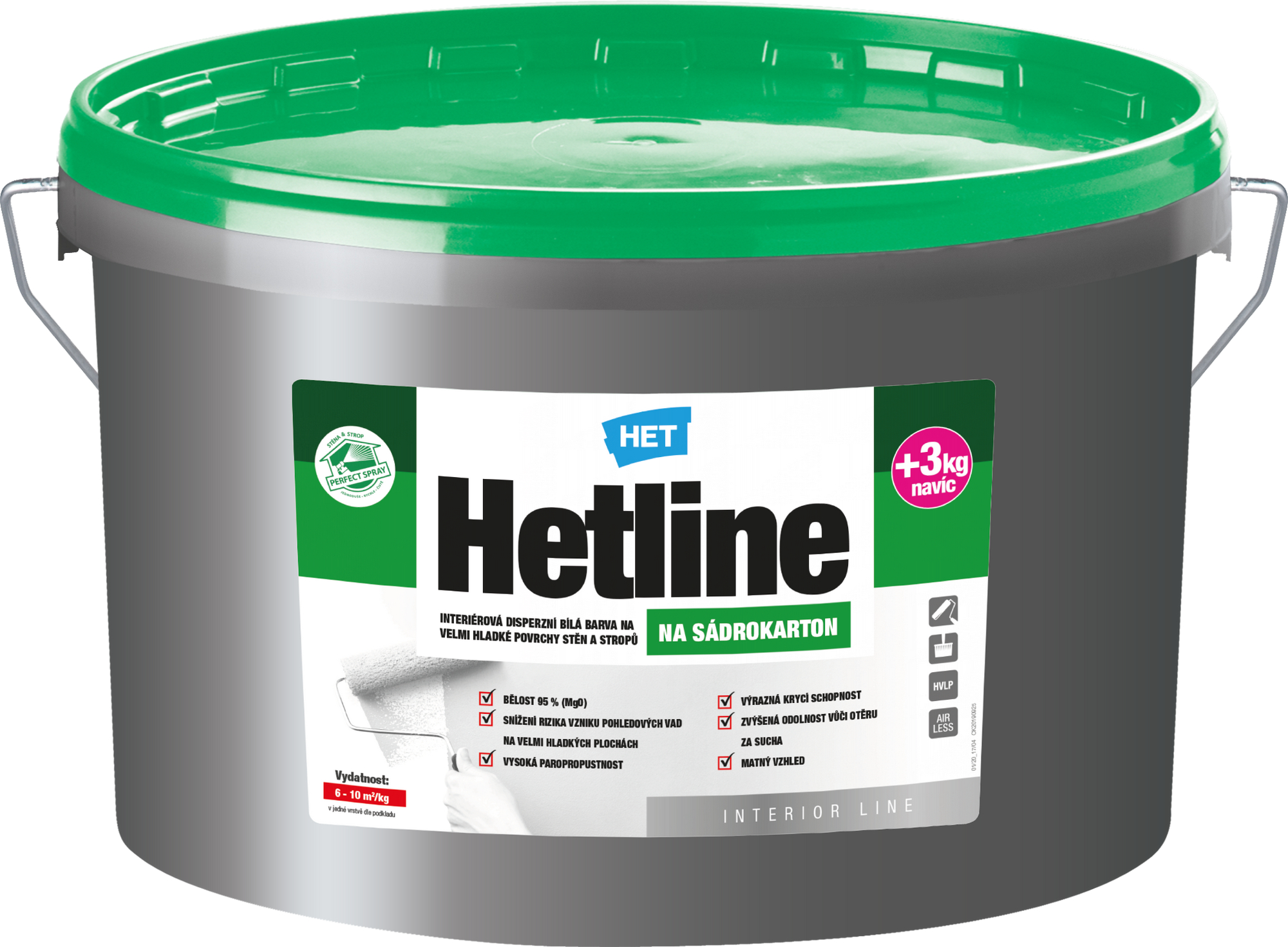 Malba interiérová HET Hetline bílá 15+3 kg