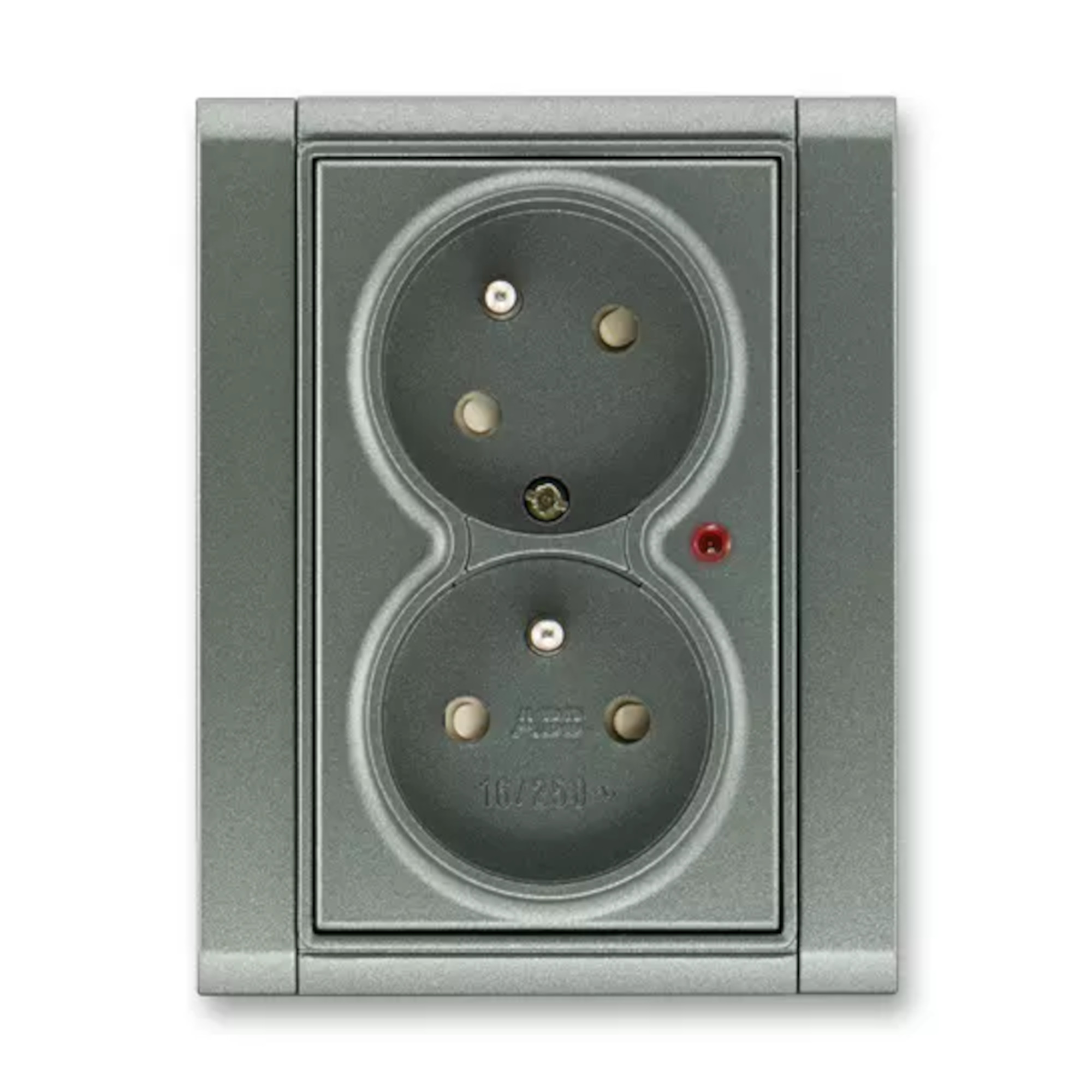 Zásuvka 230 V dvojnásobná ABB Time IP 40 s optickou signalizací antracit