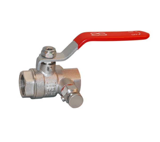 Kohout kulový s odvodněním 1/2" FF s pákou