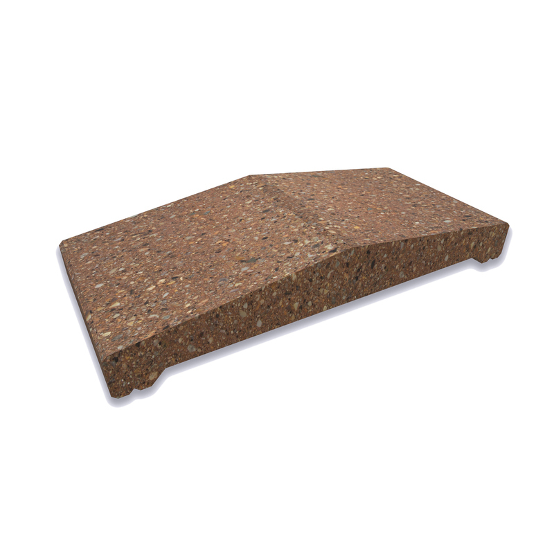 CS-Beton Stříška plotová štípaná CS Blok 40 hnědá 230×500×84 mm