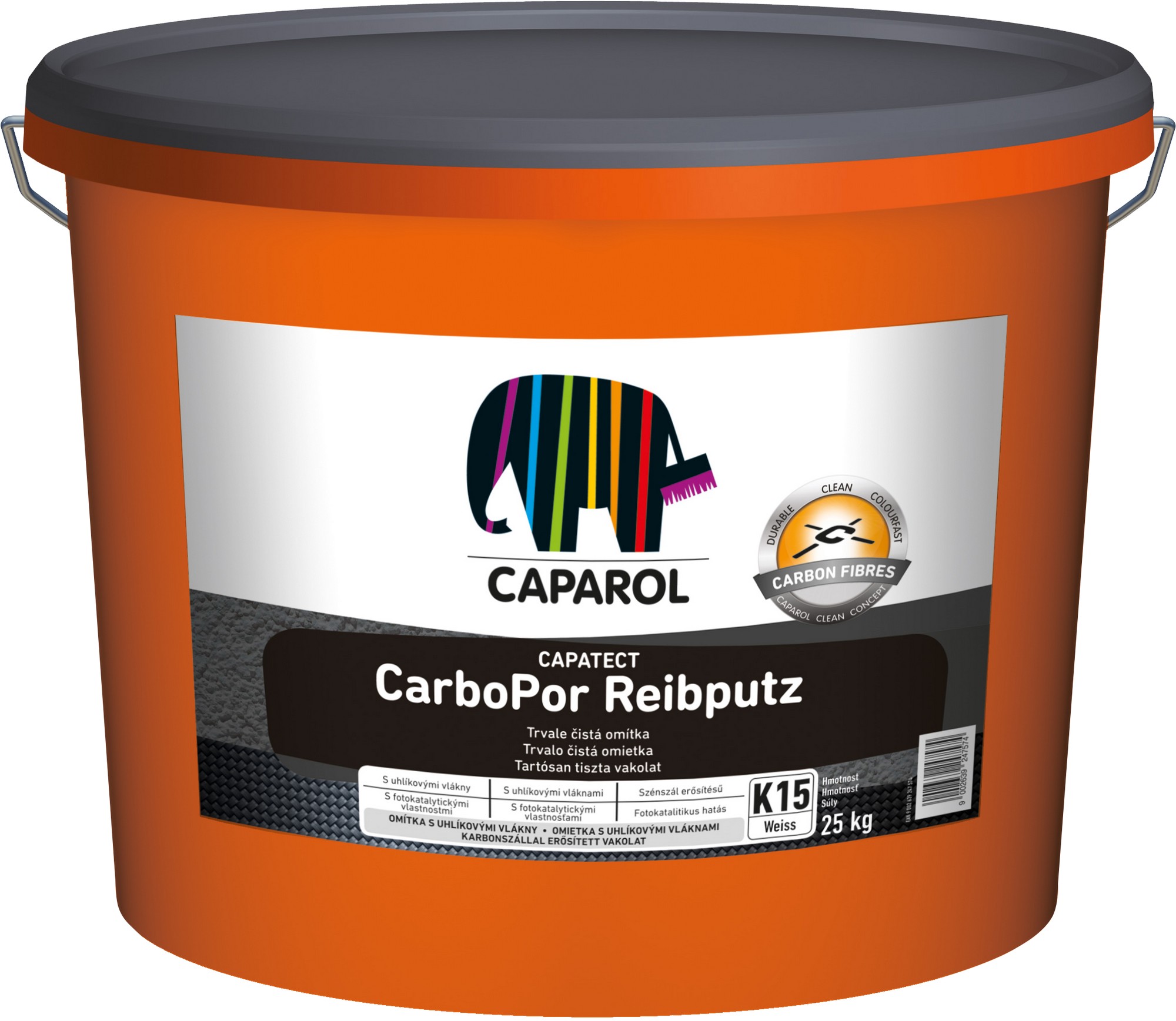 Omítka silikonová Caparol CarboPor Reibputz zrnitá 1,5 mm bílá 25 kg