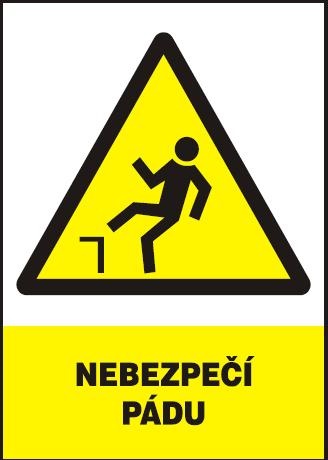 Tabule výstražná Nebezpečí pádu A4