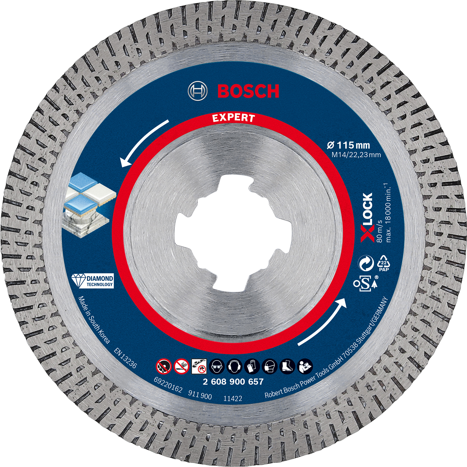 Kotouč DIA Bosch EXPERT HardCeramic X-L 115×22,23×1,4×10 mm