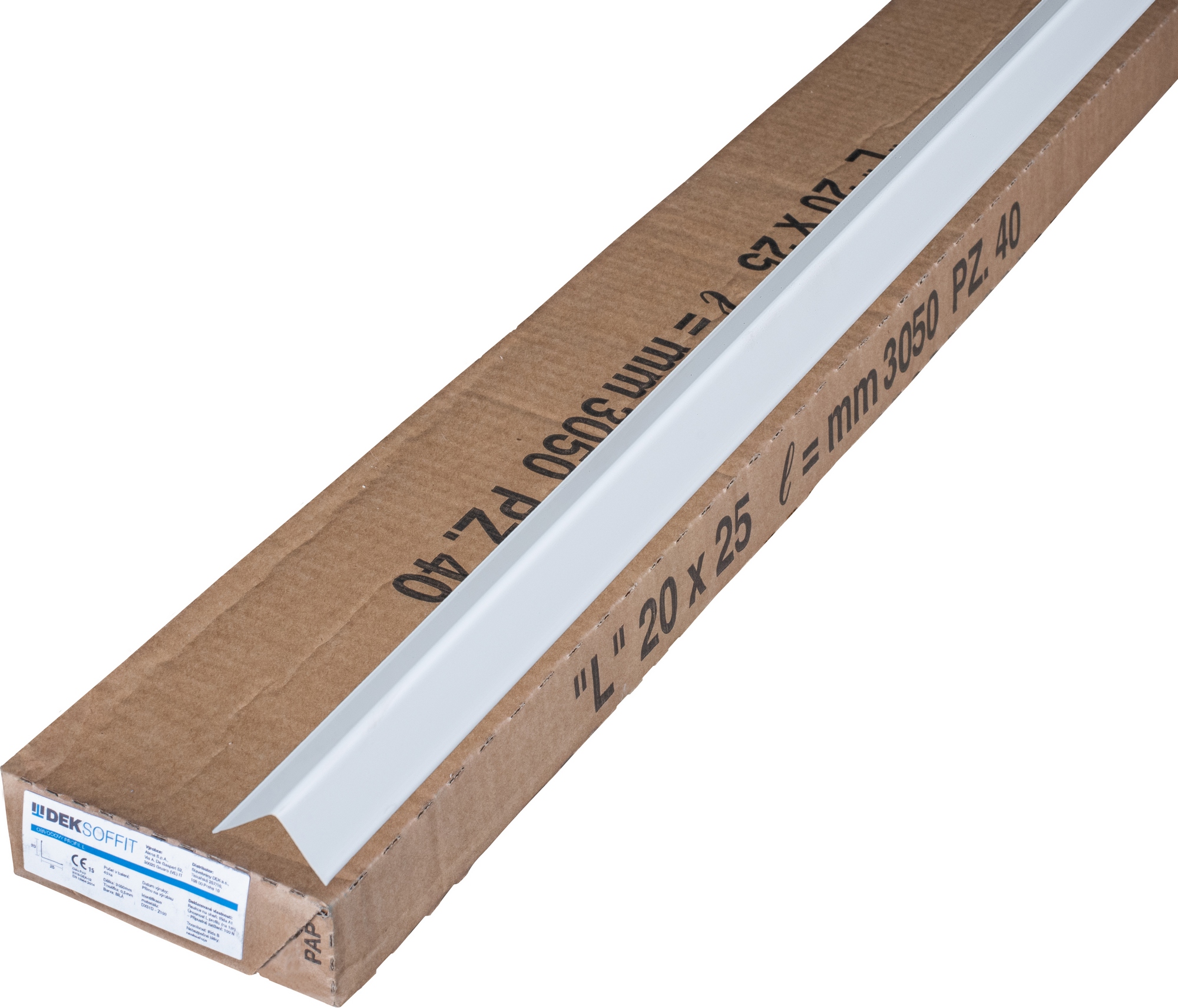 Profil obvodový DEKSOFFIT L 20×25 mm 3,05 m