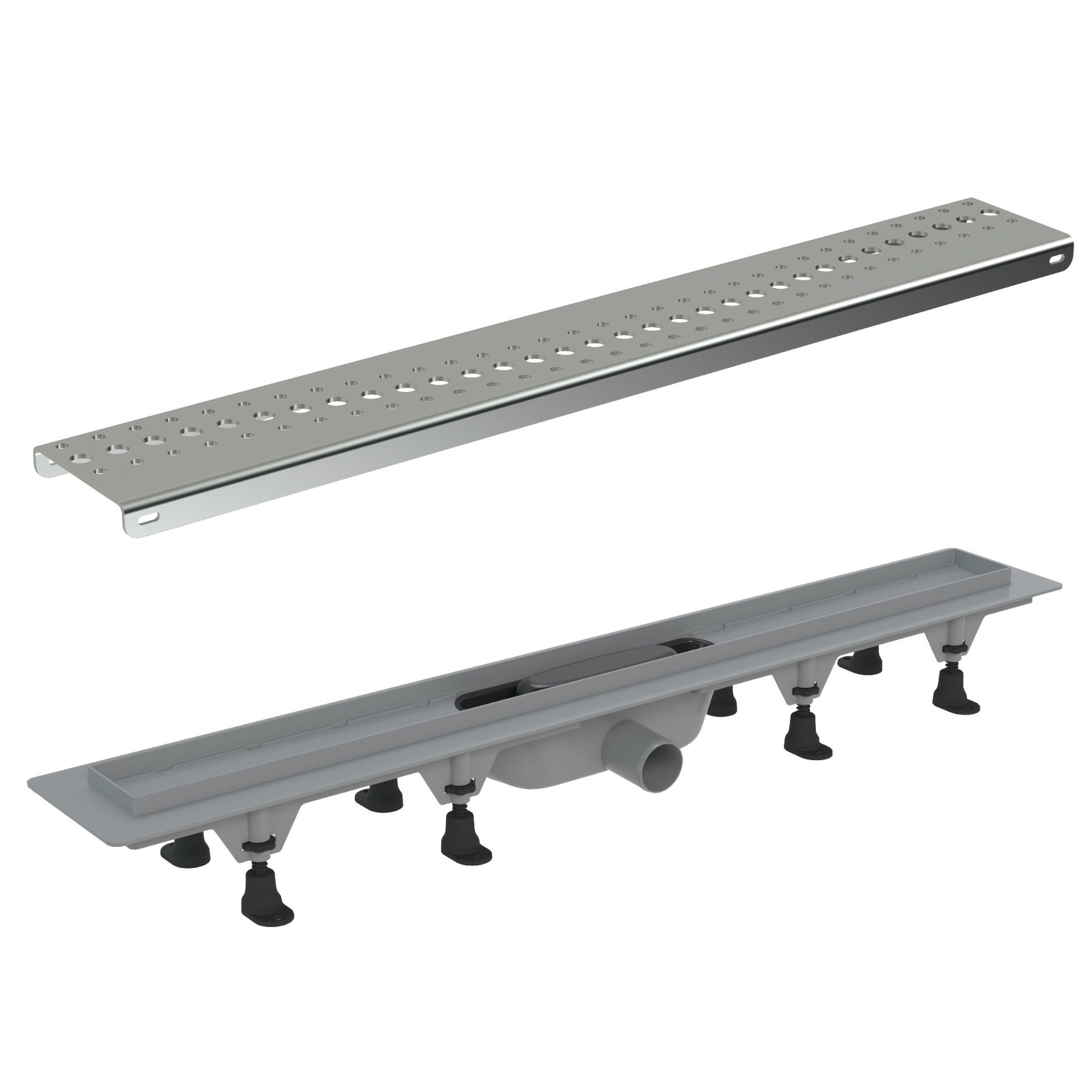 Žlab sprchový plastový WECCO Vlna 850 mm včetně roštu
