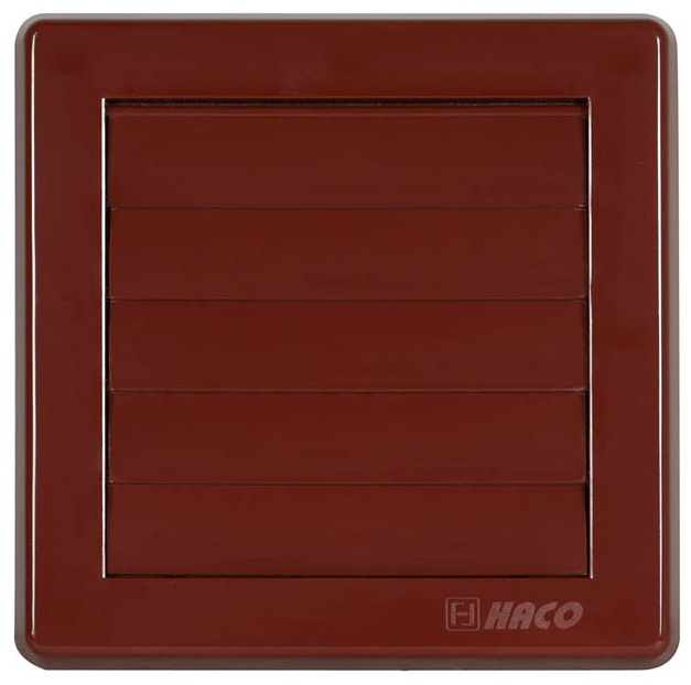 Mřížka větrací gravitační HACO VM G 150×150/100 mm hnědá