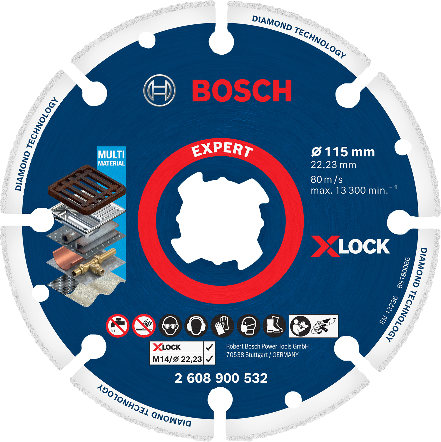 Kotouč DIA Bosch Expert Metal X-LOCK 115×22,23 mm