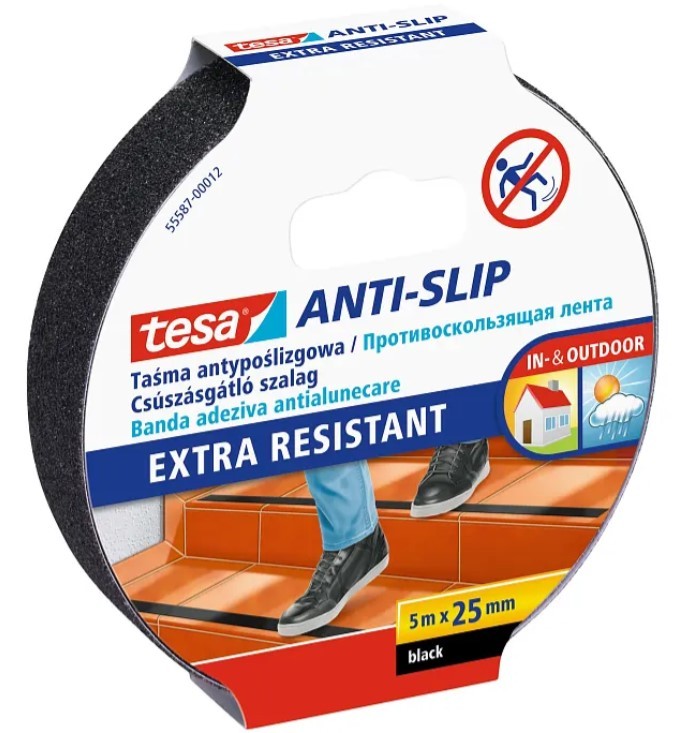 Páska protiskluzná Tesa 55587 25 mm/5 m černá