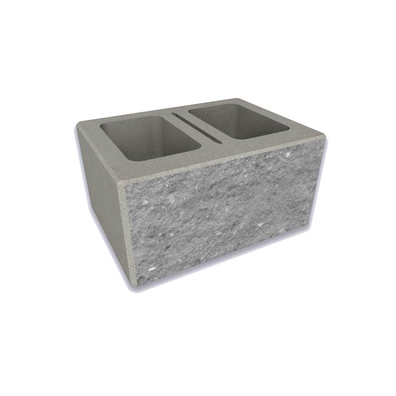 CS-Beton Tvárnice plotová štípaná CS Blok 30 s prořezem šedá 300×400×200 mm