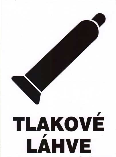 Tabule informační Tlakové lahve A5