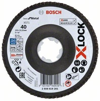 Kotouč lamel. Bosch X571 Best for Metal X-LOCK FD 125 mm 40