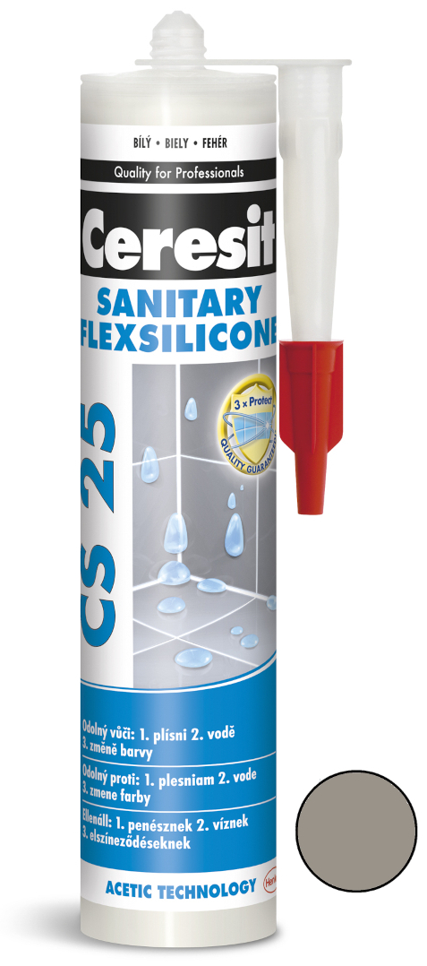 Tmel silikonový sanitární Ceresit CS 25 cementově šedý 280 ml