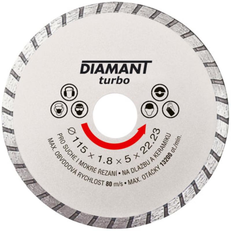 Kotouč řezný diamantový Diamant Turbo 125×22,23×1,8×5 mm