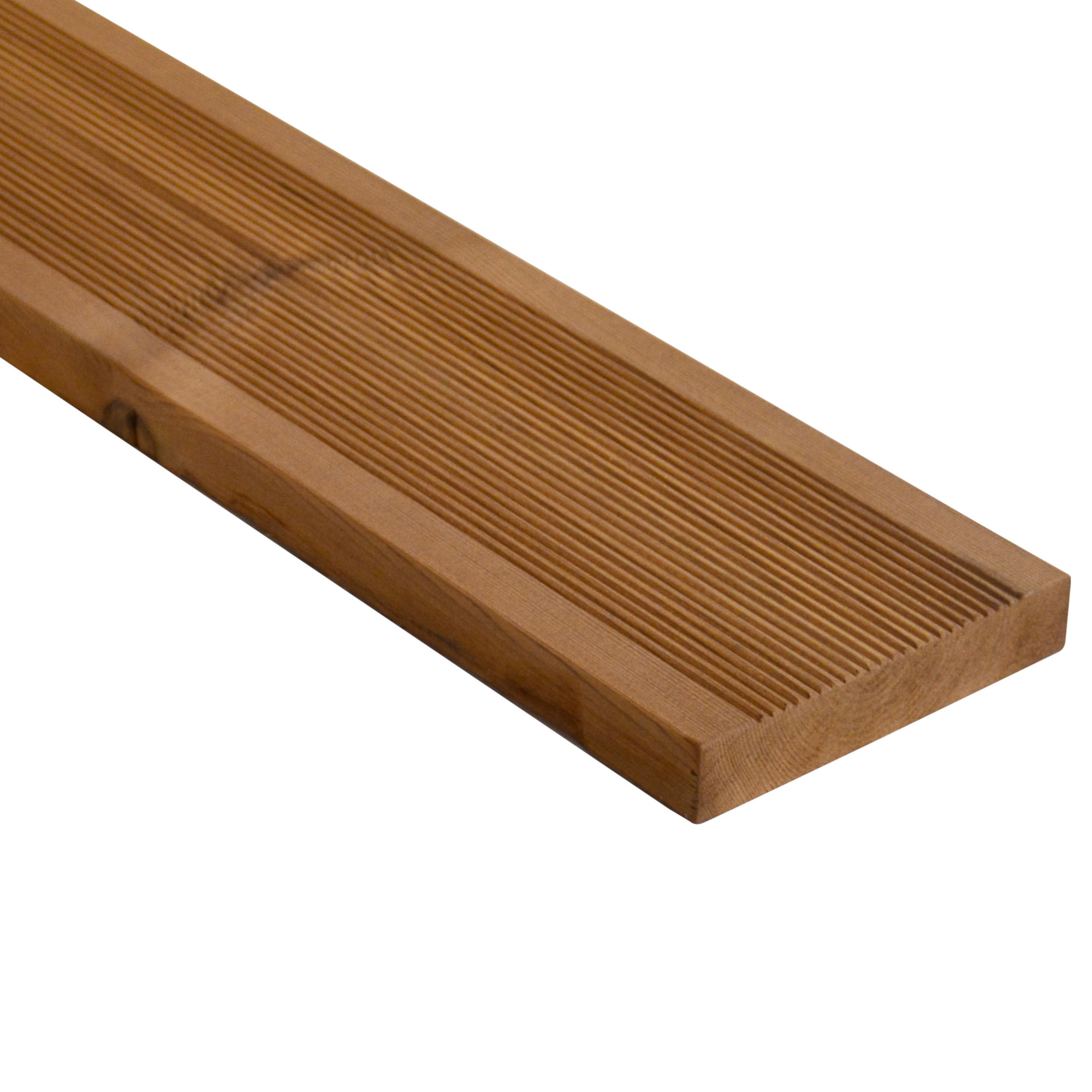 Prkno terasové AU-MEX Thermo borovice jemná drážka 26×138×3000 mm