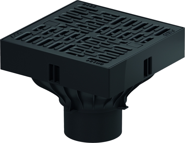 Vpust dvorní s plastovým roštem ACO Self XtraPoint 250×250 mm