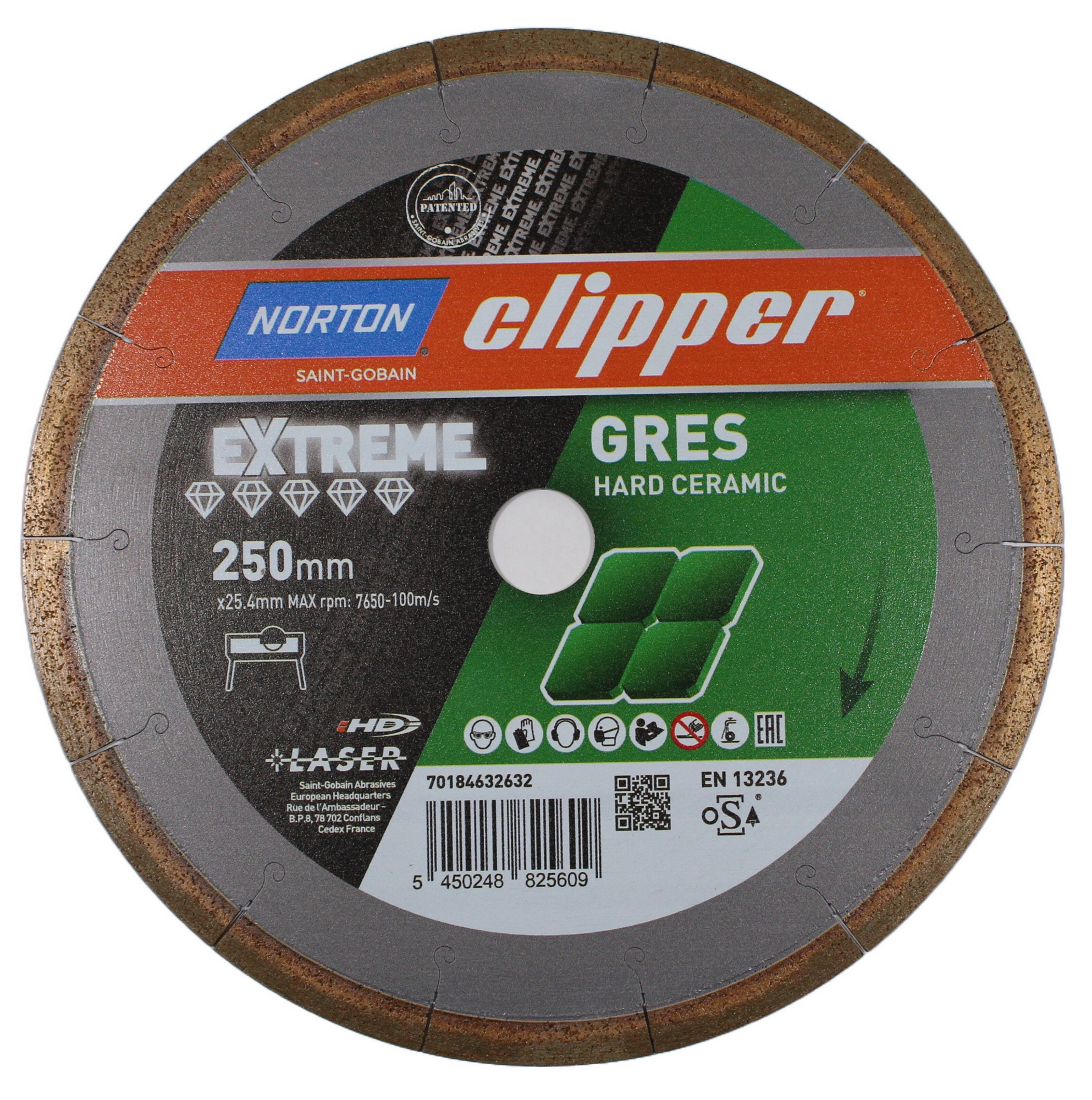 Kotouč diamantový Norton Clipper Extreme Gres 250×25,4 mm