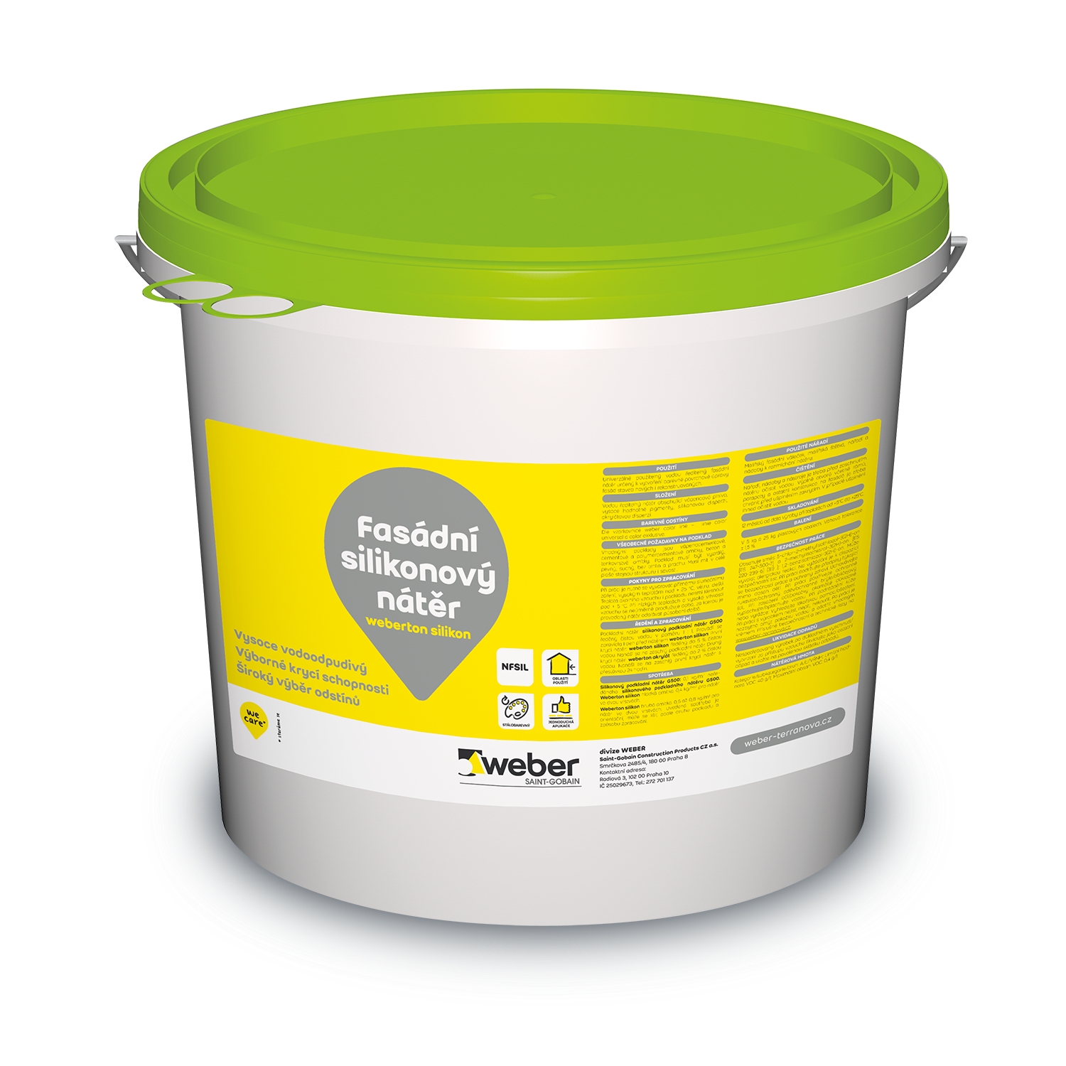 Barva fasádní silikonová weberton silikon micro V 25 kg