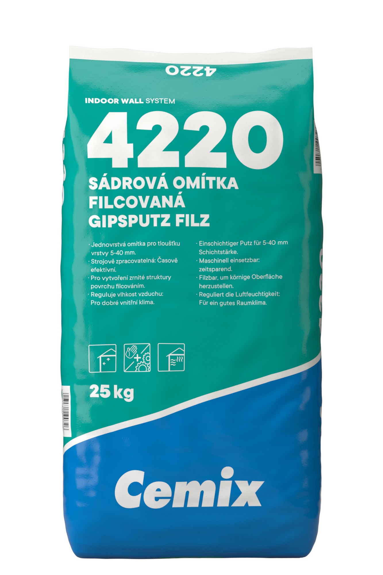 Omítka sádrová Cemix 4220 filcovaná 25 kg
