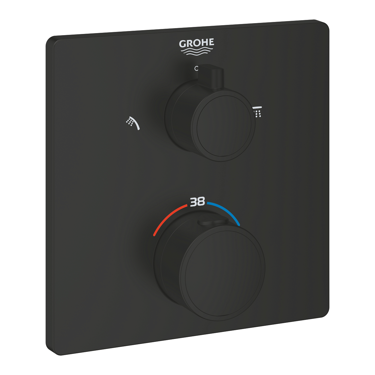Díl nadomítkový Grohe Grohtherm matte black s přepínačem 1022092430