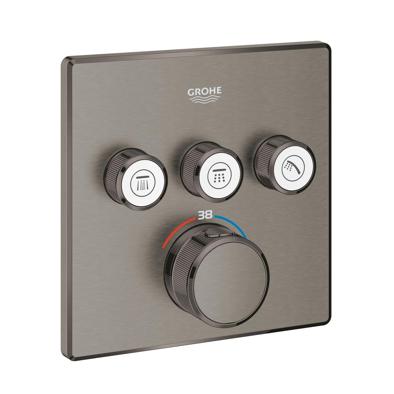 Díl nadomítkový Grohe Grohtherm SmartControl s 3 ventily kartáčovaný Hard Graphite 29126AL0