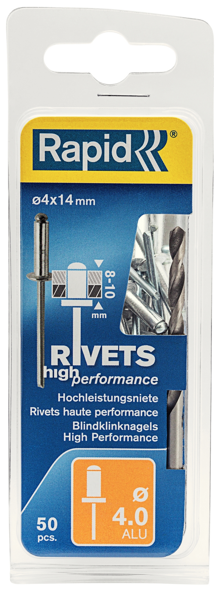 Nýty hliníkové Rapid High Performance 4×14 mm 50 ks