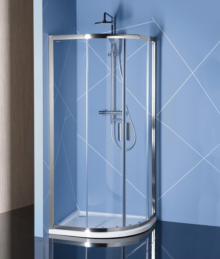 Kout sprchový Polysan Easy 1100×800 mm leštěný hliník/čiré sklo