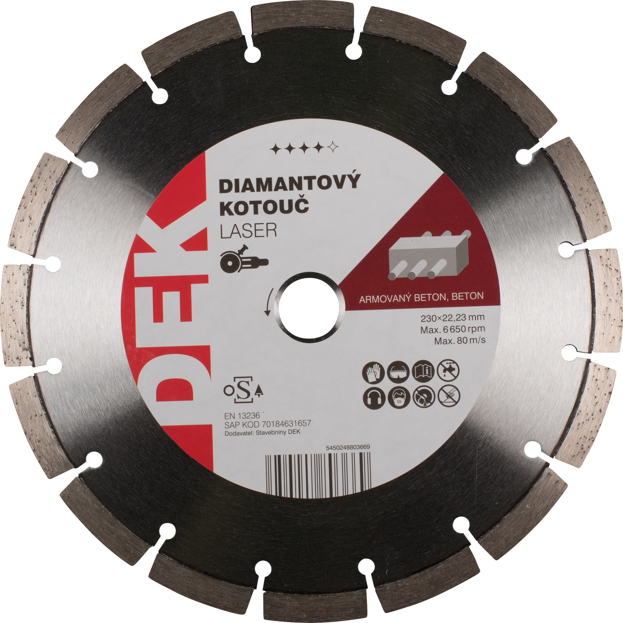 Kotouč řezný DIA DEK LASER RED 230×22,23 mm