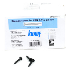 Šrouby do sádrokartonu Knauf Diamant XTN 3,9×23 mm (1 000 ks/bal.)